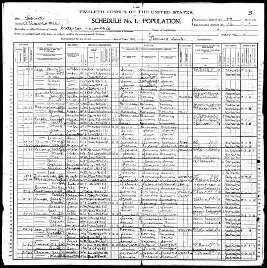 1900 Census Henry & Anna Teff